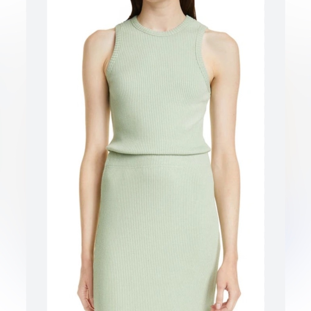 Rails angle ribbed sage green the racer tunk skirt set size medium
